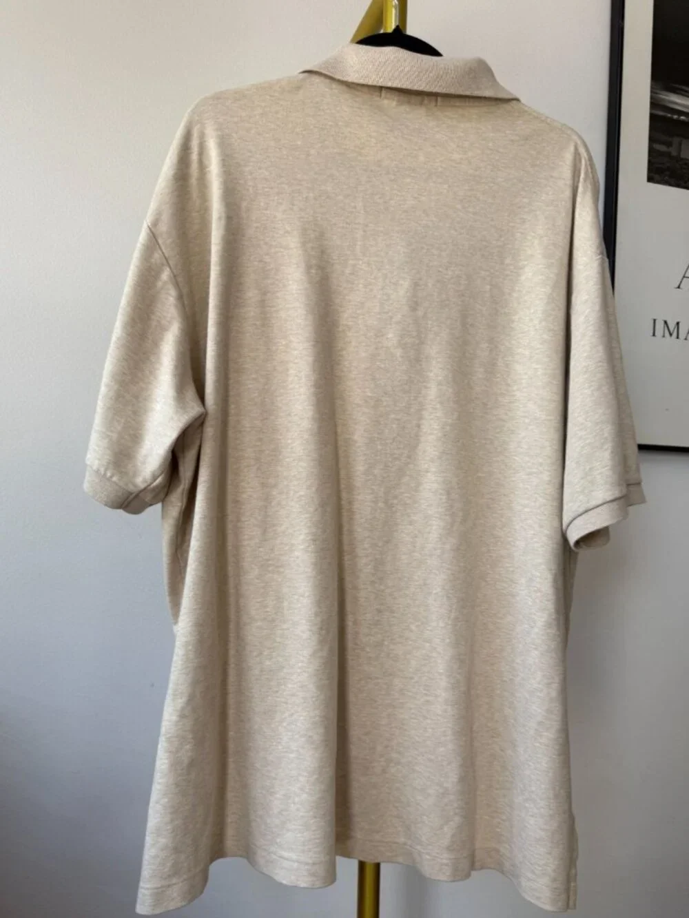 Polo Ralph Lauren Shirt Mens 2XL Cream Cotton Short Sleeves Tan Pony - Picture 2 of 5